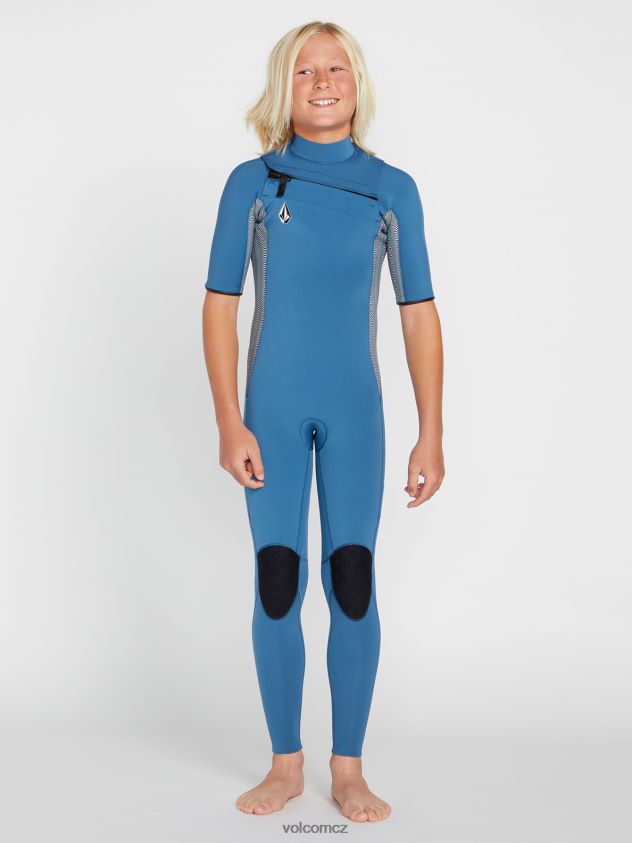 cz Volcom chlapci oblečení modulátor 2mm náprsní zip s krátkým rukávem fullsuit cruzer blue 6Z0N201366