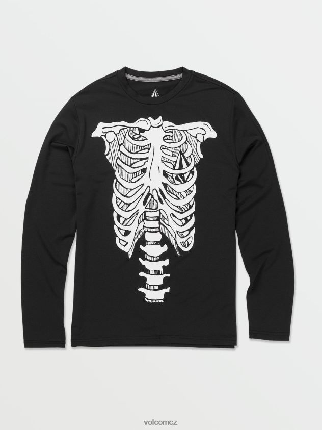 cz Volcom děti surfovat skeleton košile s dlouhým rukávem Černá 6Z0N201361