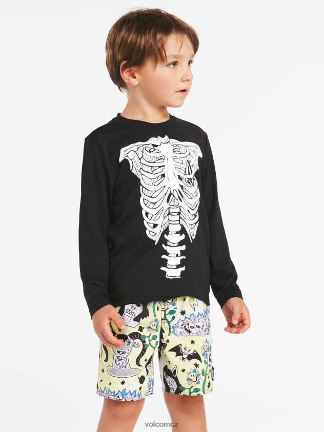 cz Volcom děti surfovat skeleton tričko s dlouhým rukávem Černá 6Z0N201358