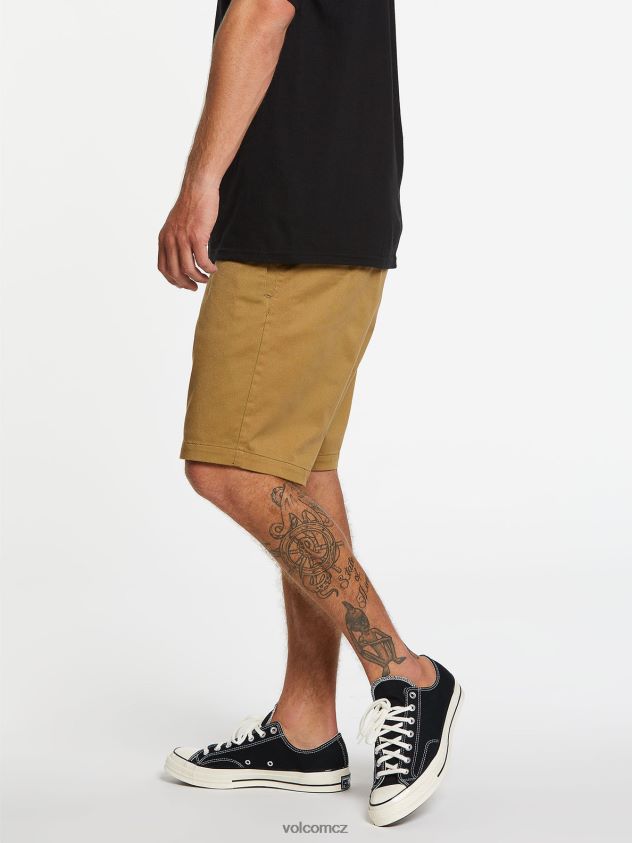 cz Volcom muži oblečení Frickin šortky s elastickým pasem tmavě khaki 6Z0N20223