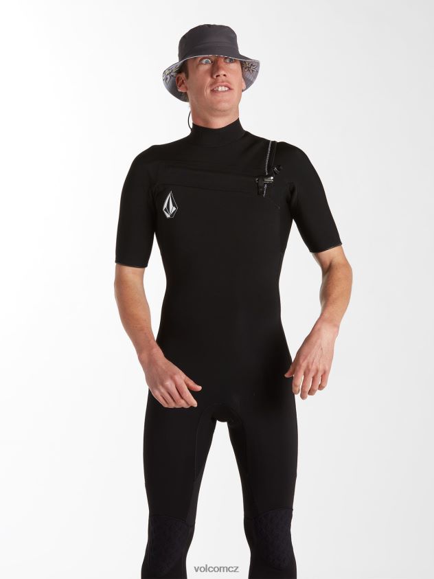 cz Volcom muži oblečení modulátor 2/2mm fullsuit s krátkým rukávem Černá 6Z0N20642