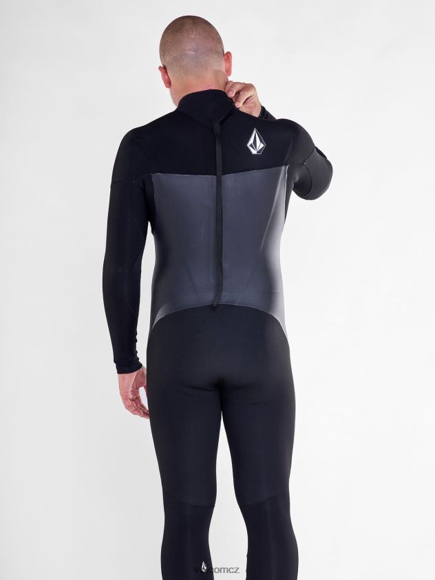 cz Volcom muži oblečení modulátor 3/2mm dlouhý rukáv zip na zádech fullsuit Černá 6Z0N20638