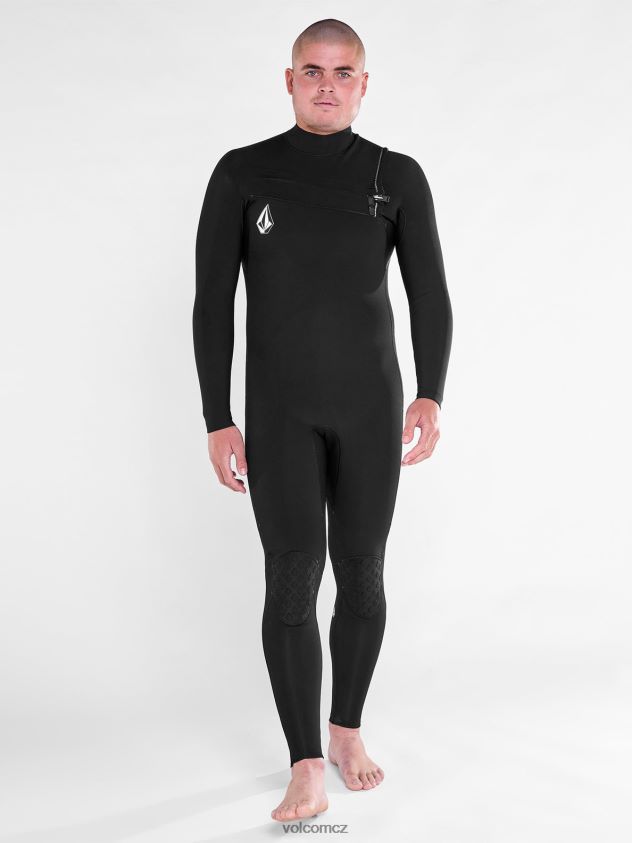 cz Volcom muži oblečení modulátor 3/2mm zip na hrudi fullsuit Černá 6Z0N20637