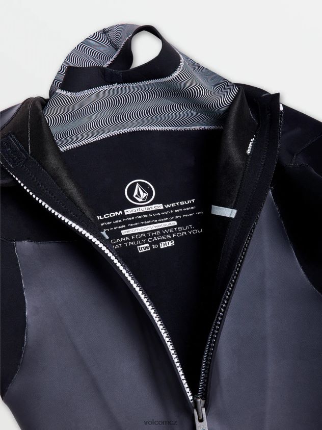 cz Volcom muži oblečení modulátor 4/3mm dlouhý rukáv zip na zádech fullsuit Černá 6Z0N20636