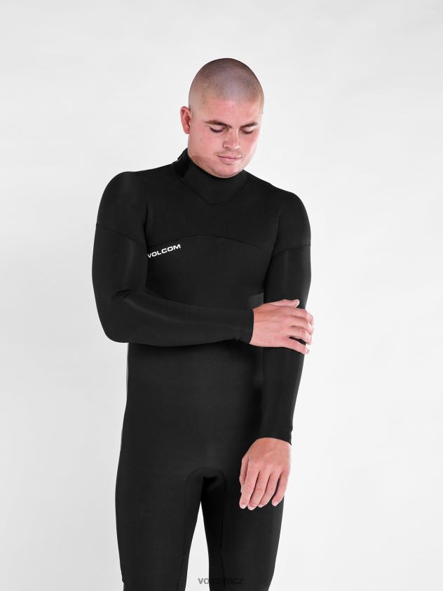 cz Volcom muži oblečení modulátor 4/3mm dlouhý rukáv zip na zádech fullsuit Černá 6Z0N20636