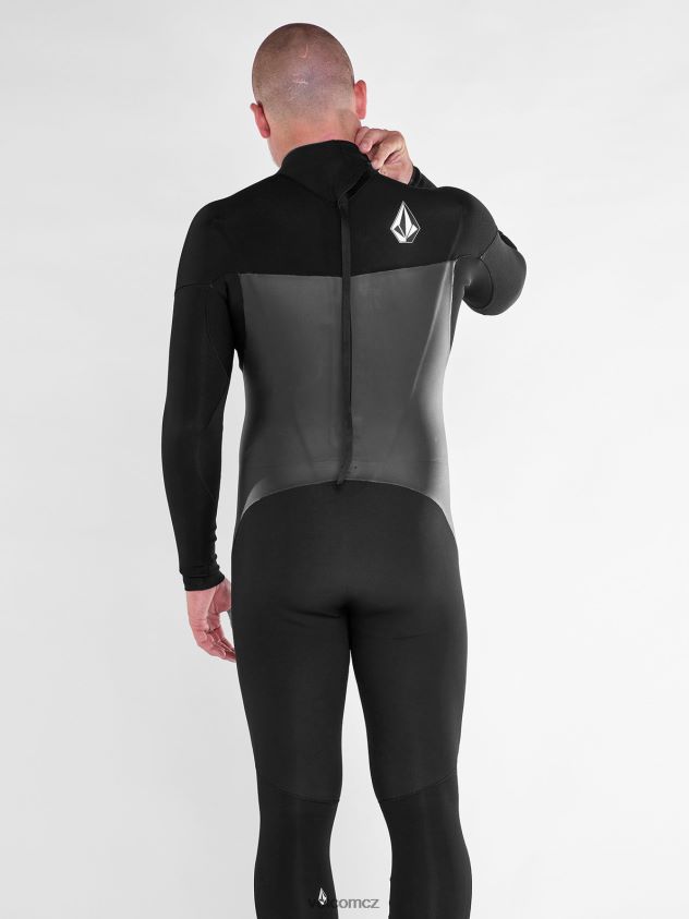 cz Volcom muži oblečení modulátor 4/3mm dlouhý rukáv zip na zádech fullsuit Černá 6Z0N20636