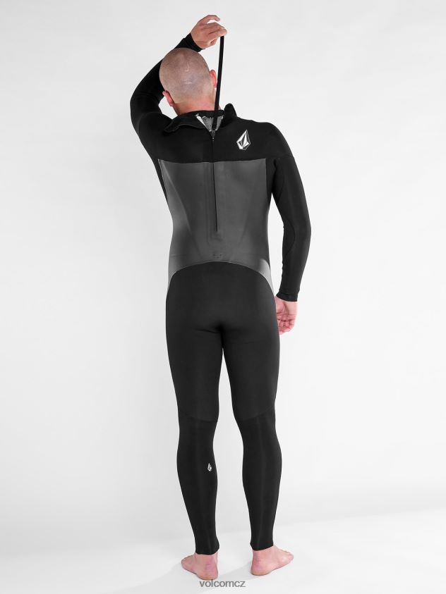 cz Volcom muži oblečení modulátor 4/3mm dlouhý rukáv zip na zádech fullsuit Černá 6Z0N20636