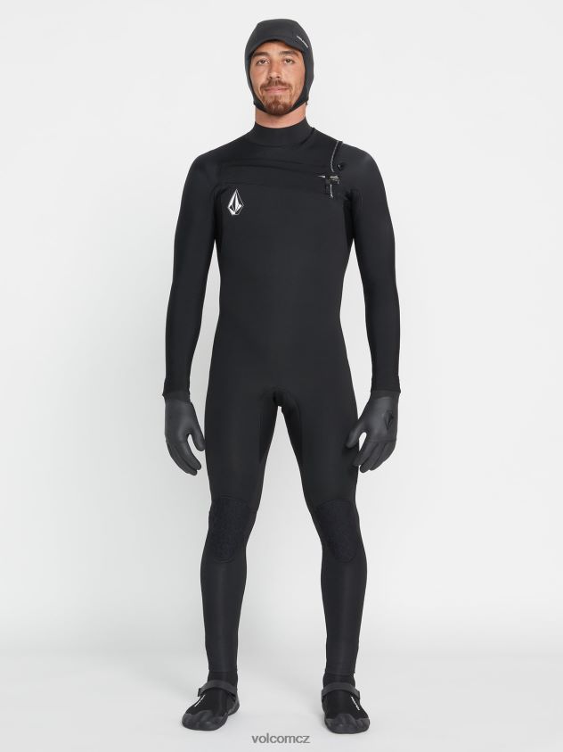 cz Volcom muži oblečení modulátor 4/3mm zip na hrudi fullsuit Černá 6Z0N20635