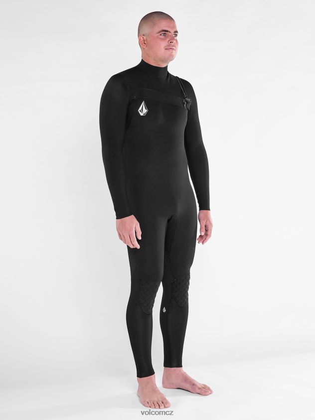 cz Volcom muži oblečení modulátor 4/3mm zip na hrudi fullsuit Černá 6Z0N20635