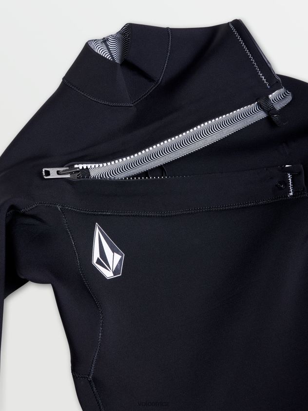 cz Volcom muži oblečení modulátor 4/3mm zip na hrudi fullsuit Černá 6Z0N20635