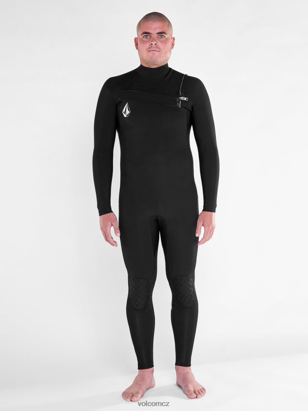 cz Volcom muži oblečení modulátor 4/3mm zip na hrudi fullsuit Černá 6Z0N20635