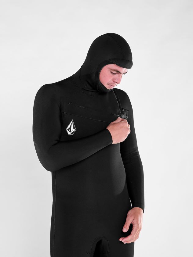 cz Volcom muži oblečení modulátor 5/4/3mm kapuce na hrudi fullsuit Černá 6Z0N20641