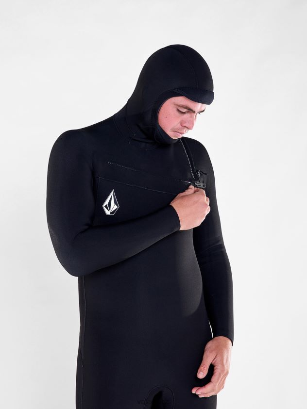 cz Volcom muži oblečení modulátor 5/4/3mm kapuce na hrudi fullsuit Černá 6Z0N20641