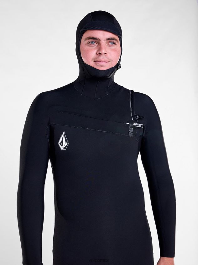 cz Volcom muži oblečení modulátor 5/4/3mm kapuce na hrudi fullsuit Černá 6Z0N20641