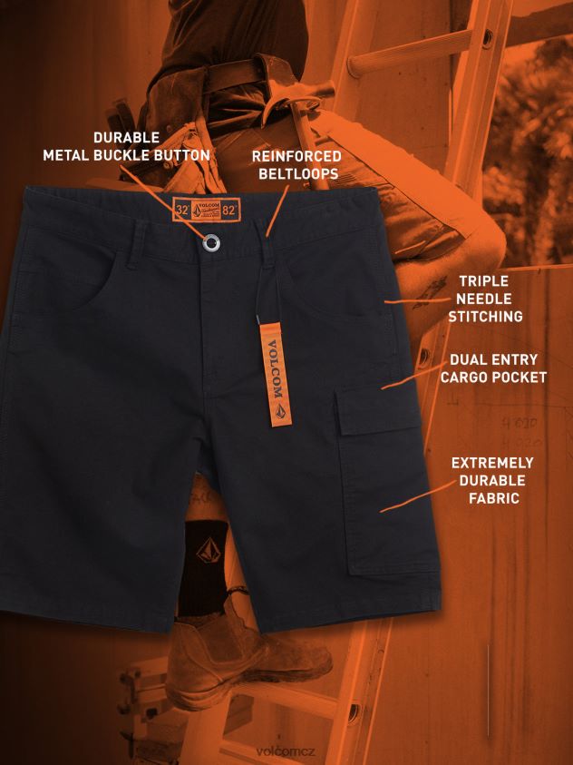 cz Volcom muži oblečení workwear caliper pracovní šortky Černá 6Z0N20205