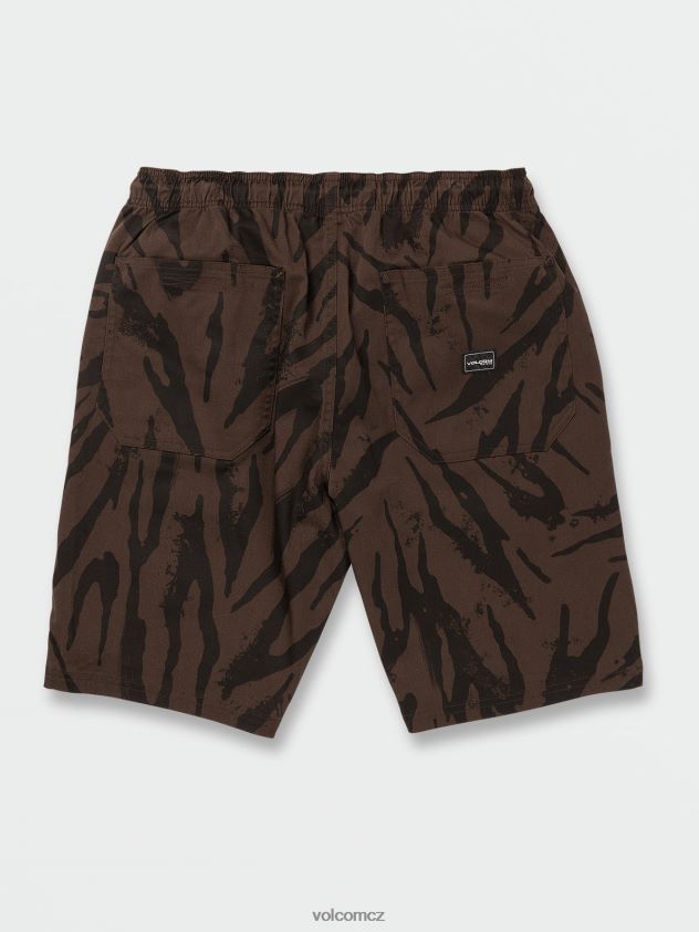 cz Volcom unisex venkovní šortky s vnějším elastickým pasem tmavě hnědá 6Z0N20748